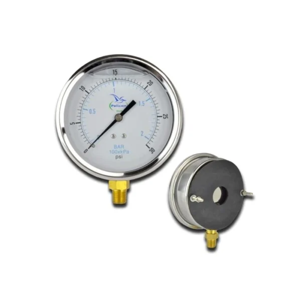 G-P-4-30-SB-LF-LM-ST - Pelican - 1/4 inch NPT Stainless Steel Pressure Gauge